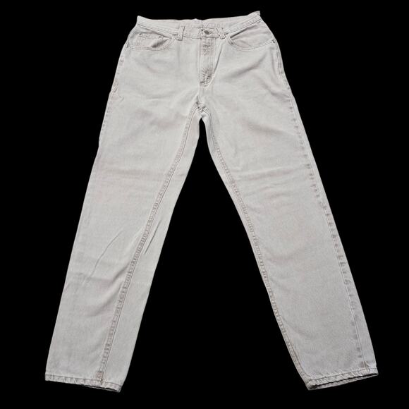 Vintage Riveted 90s Levi Light Brown Straight Leg Denim Jeans - Picture 7 of 7